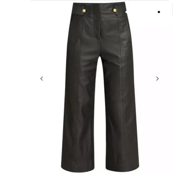 VERONICA BEARD Agee wide-leg leather pants-NWT-6 - Picture 5 of 12